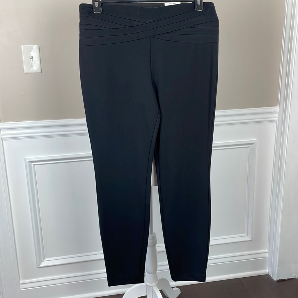 Inc International Concepts ~ Wavy-Waistband Skinny Pants ~ Deep Black ~ Nwt!